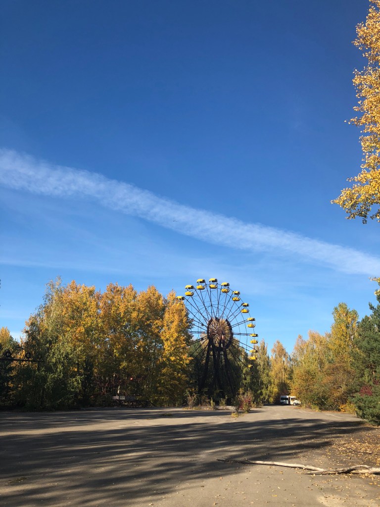 An abandoned Ferris wheel