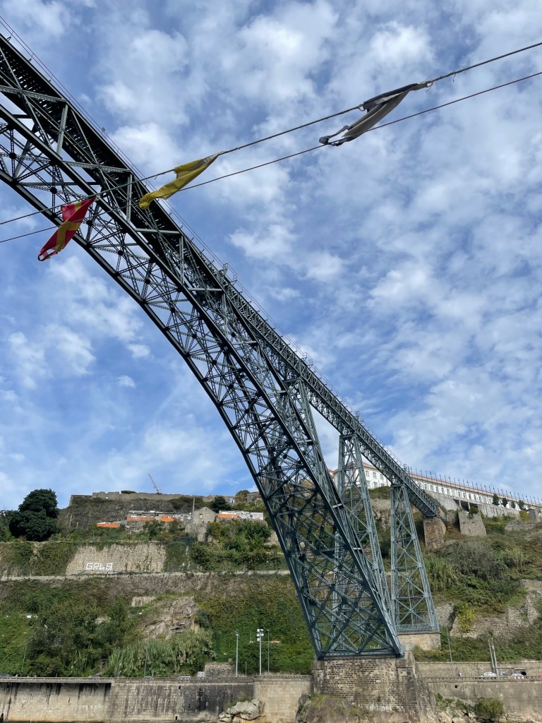 The picture shows one of six bridges that are seen during the cruise on Douro river.